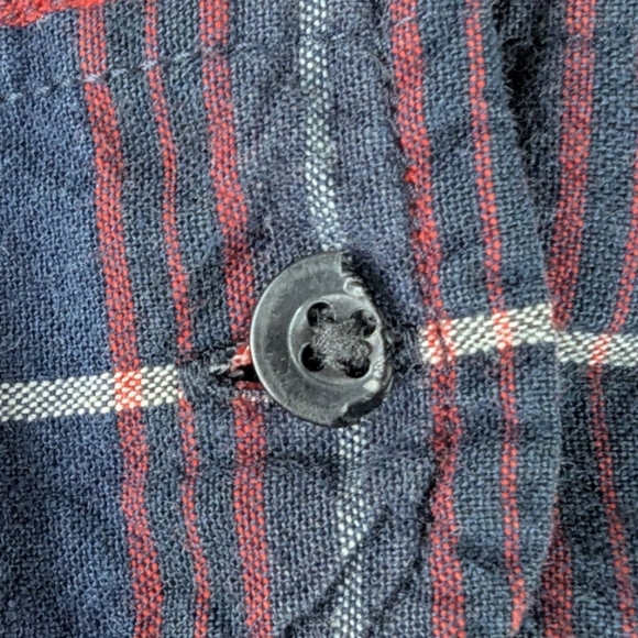 Ralph Lauren Polo Jeans Co Size Medium Button Down Shirt Navy/Red Diagonal - Picture 7 of 9